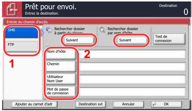 KYOCERA TASKALFA 2551CI - Entre les informations de la destination. - 1