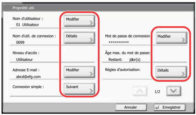 KYOCERA TASKALFA 2551CI - Modifier les propriétés utiliser. - 1