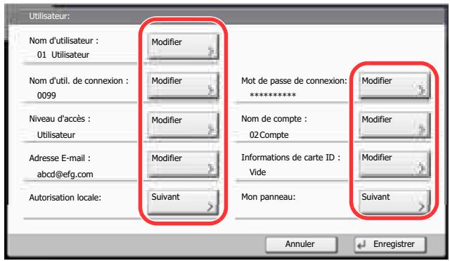 KYOCERA TASKALFA 2551CI - Modification des propriétés utilisées - 1