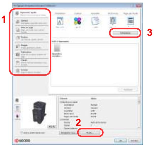 KYOCERA TASKALFA 2551CI - Écran des paramètres d'impression du pilote d'imprimante - 1