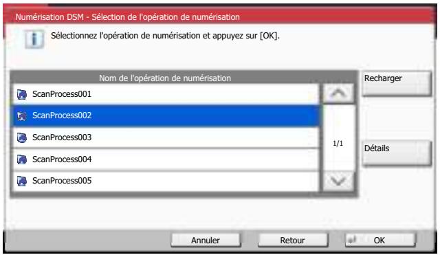 KYOCERA TASKALFA 2551CI - Sélectionner le processus de numérisation à utiliser et appuyer sur [OK]. - 1
