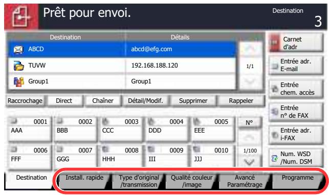 KYOCERA TASKALFA 2551CI - Sélectionner les fonctions. - 1