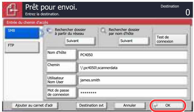 KYOCERA TASKALFA 2551CI - Accepter la destination. - 1