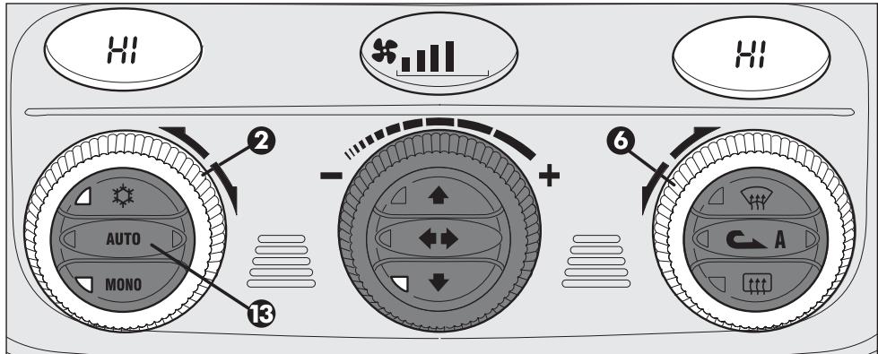 ALFA ROMEO 147 - Fonction HI (chauffage maximum - fig. 108) - 1