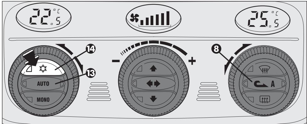 ALFA ROMEO 147 - POUSSOIR D'HABILITATION DE L'ENCLENCHEMENT/DECLENCHEMENT DU COMPRESSEUR DU CLIMATISEUR (fig. 114) - 1