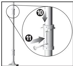 OREGON SCIENTIFIC ANÉMOMÈTRE/ GIROUETTE-THERMO/ HYGROMÈTRE - Installation du support de la perche d'acier: - 6