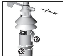 OREGON SCIENTIFIC ANÉMOMÈTRE/ GIROUETTE-THERMO/ HYGROMÈTRE - Installation du corps principal de l'anémomètre sur une perche existante: - 6