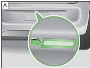 SKODA CITIGO - Remplacement de l'ampoule de l'éclairage de la plaque d'immatriculation - 1