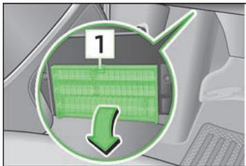 SKODA CITIGO - Fusibles dans la partie inférieure du tableau de bord - 1