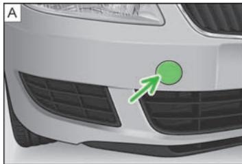 SKODA ROOMSTER - Oeillet de remorquage à l'avant - 1