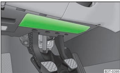 SKODA SUPERB - Description de l'airbag de genoux du conducteur - 1