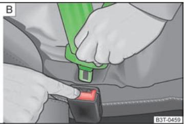 SKODA SUPERB - Bouclage et débouclage des ceintures de sécurité - 2