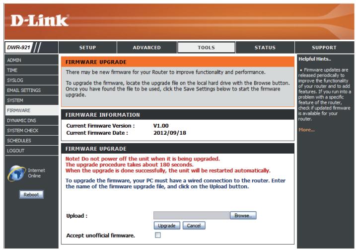 D-LINK DWR 921 4G - Microprogramme - 1