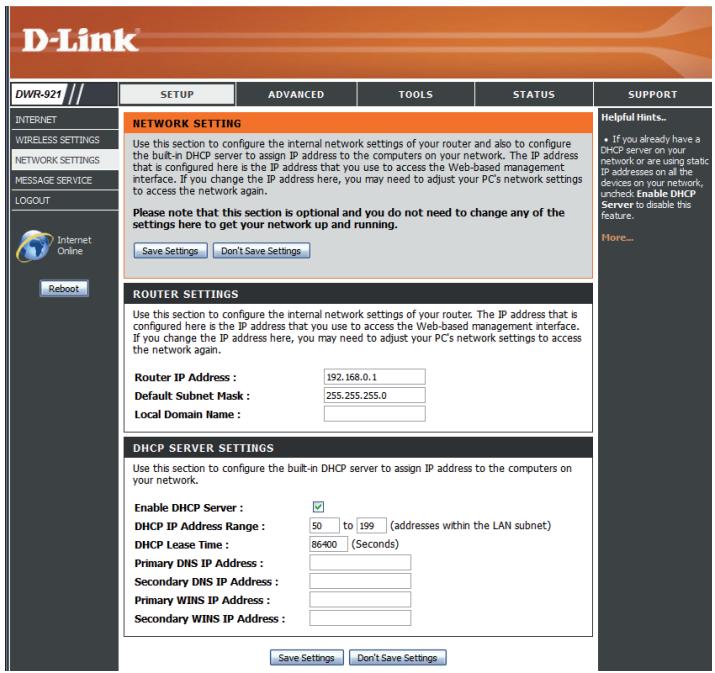 D-LINK DWR 921 4G - Paramètres du routeur - 1