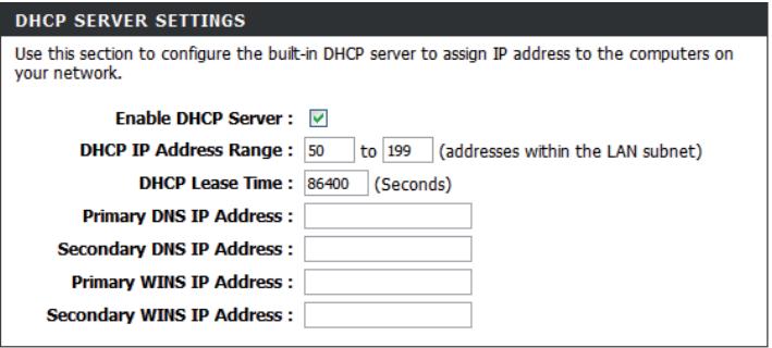 D-LINK DWR 921 4G - Paramètres du serveur DHCP - 1