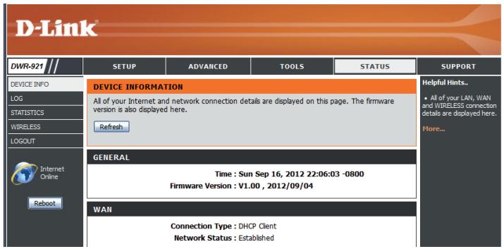 D-LINK DWR 921 4G - Utilitaire de configuration web - 3
