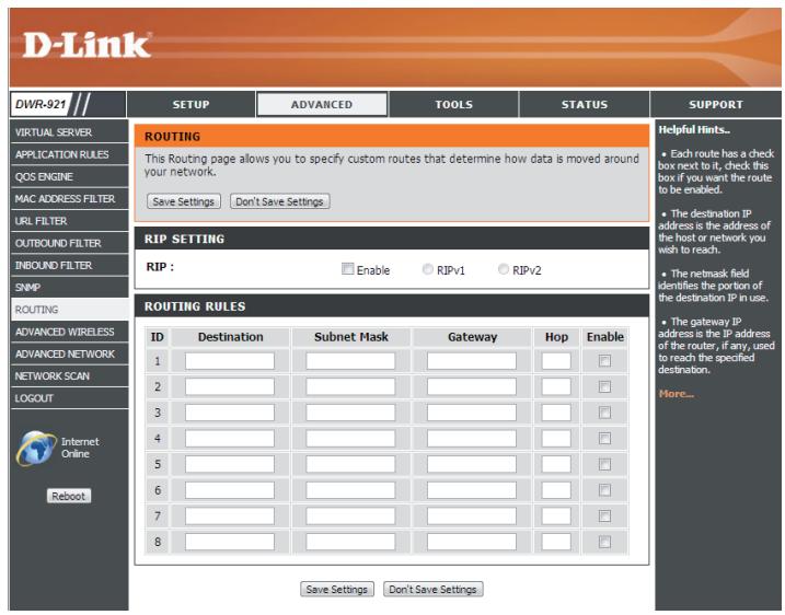 D-LINK DWR 921 4G - Règles d'acheminement - 1