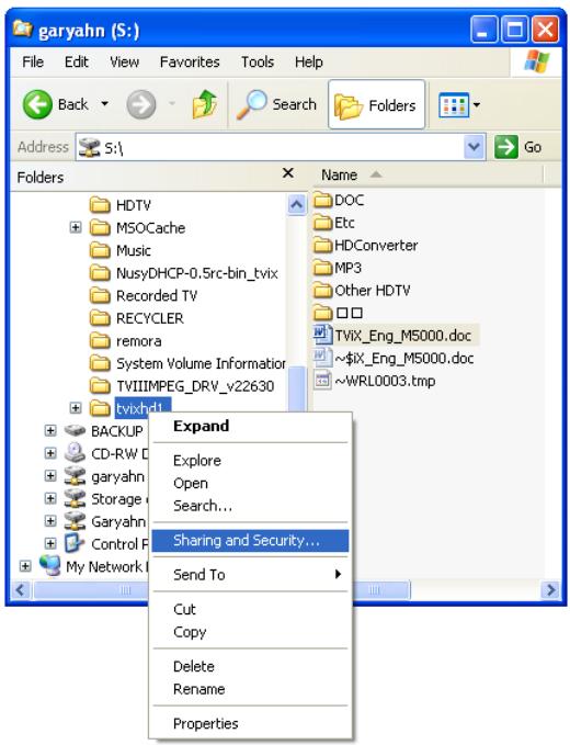 DVICO TVIX HD R-3300 - Configuration réseau en mode SAMBA sous windows XP - 1