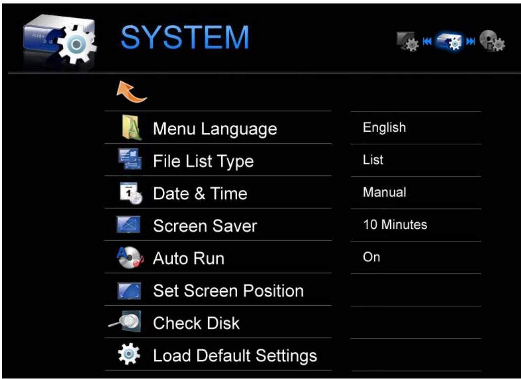 DVICO TVIX HD R-3300 - Configuration système (SYSTEM) - 4