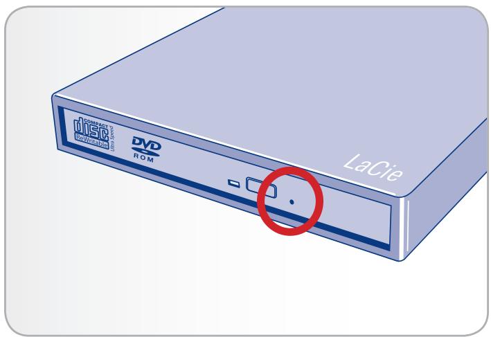 LACIE PORTABLE DVD±RW MAC - Éjection d'urgence du disque - 2