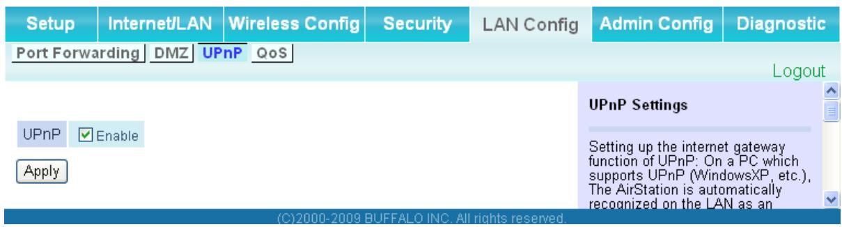 BUFFALO WHR-HP-G300N : AIRSTATION™ WIRELESS-N 300MBPS CABLE ROUTER - Router 一 _ 一 g) UPnP - 1