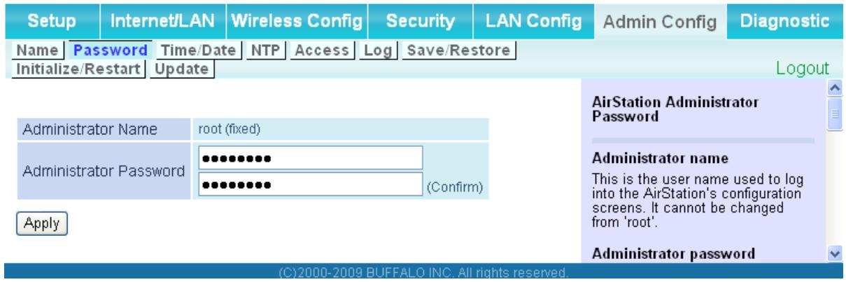 BUFFALO WHR-HP-GN : AIRSTATION™ N-TECHNOLOGY 150MBPS CABLE ROUTER - Password - 1