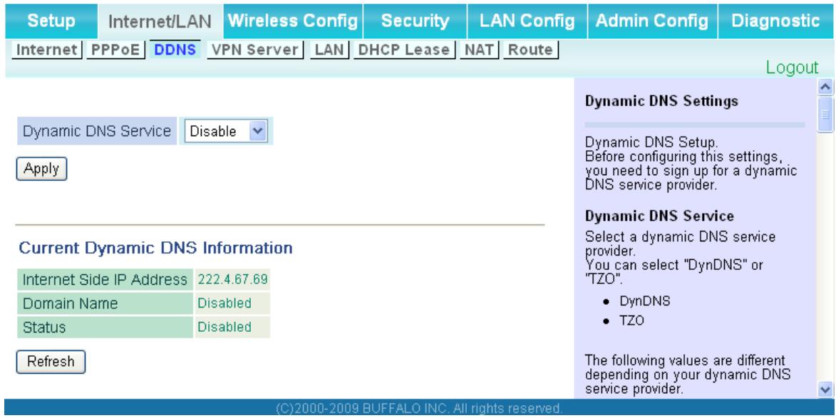 BUFFALO WHR-HP-GN : AIRSTATION™ N-TECHNOLOGY 150MBPS CABLE ROUTER - Router 念 g) DDNS - 1