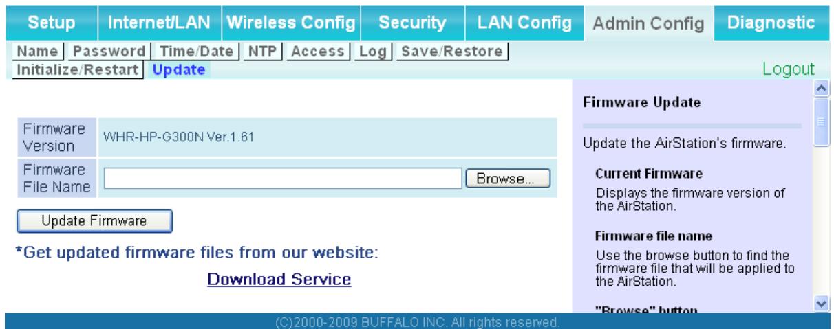 BUFFALO WHR-HP-GN : AIRSTATION™ N-TECHNOLOGY 150MBPS CABLE ROUTER - Update - 1