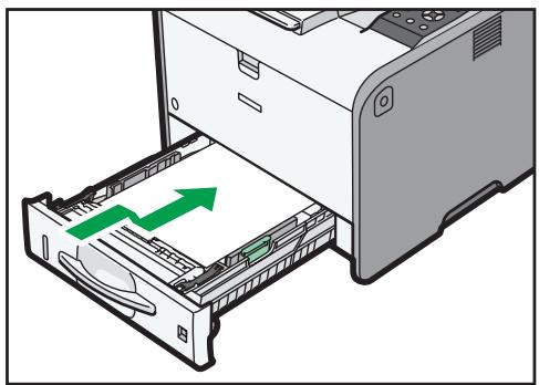 RICOH SP 3600SF - Soulevez l'avant du magasin, puis faites-le glisser avec précaution dans l'imprimante, jusqu'à ce qu'il s'arrête. - 1