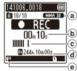 OLYMPUS VN-731PC- DNS - Appuyez sur la touche REC (●) pour démarrer l'enregistrement. - 2