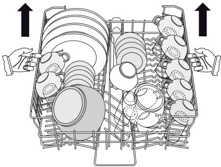 M-SYSTEM MVW651 - So bringen Sie den Korb in die obere Position: - 1