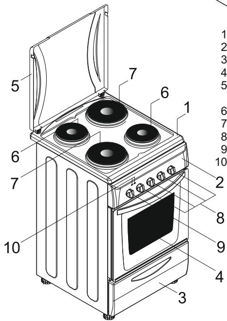 CANDY CCG6503PW - ALLGEMEINE BESCHREIBUNG DES GERÄTS - 4