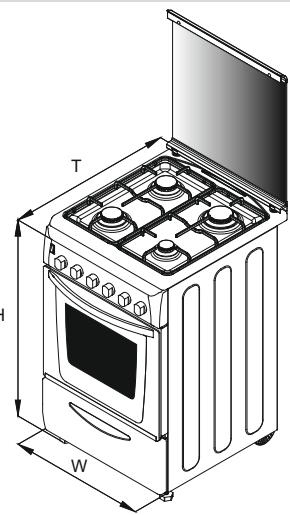 CANDY CCG6503PW - GERÄTEMASSE - 1