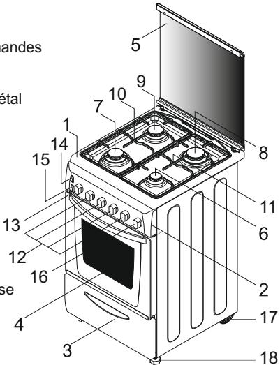 CANDY CCG6503PW - ASPECT GENERAL ET DEFINITION DE L'APPAREIL - 1