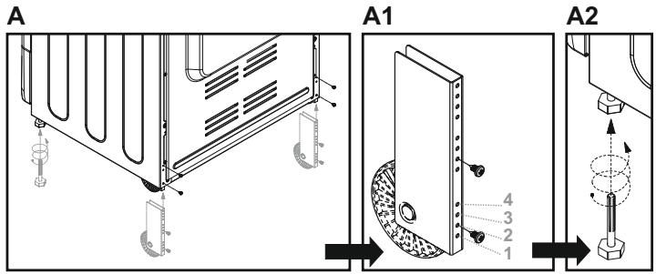CANDY CCG6503PW - FEET ADJUSTMENT - 1
