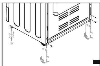 CANDY CCG6503PW - Ruedas y patas ajustables - 1