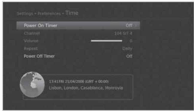 HUMAX E0773 - Setting Power On/Off Timer - 1