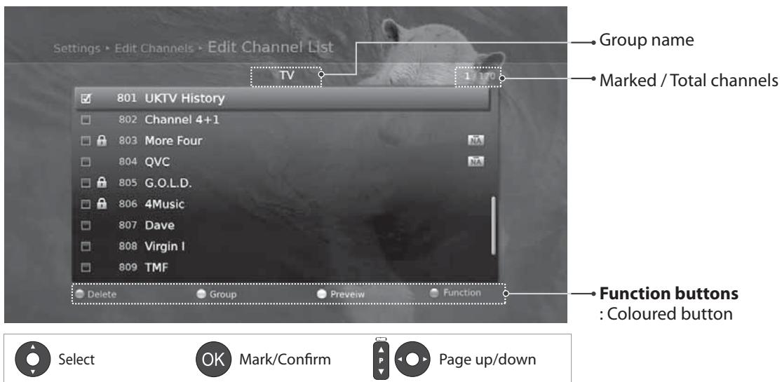 HUMAX 5301 - Editing Channels - 1