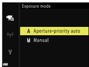 NIKON P950 - Select [Aperture-priority auto] or [Manual], and press the  button. - 1