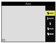 NIKON P950 - Select the desired flash mode and press the 忍 button. - 1