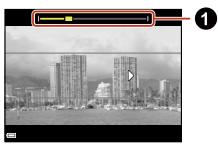 NIKON P950 - Move the camera in one of the four directions until the guide indicator (1) reaches the end. - 1