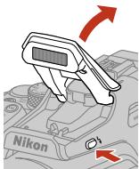 NIKON P950 - Press the (flash pop-up) button to raise the built-in flash. - 1