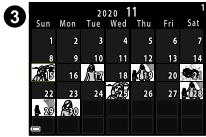 NIKON P950 - Thumbnail playback/calendar display - 3