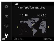 NIKON P950 - Use to select the time zone. - 1