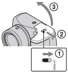 SONY CYBER-SHOT DSC-H200 - Inserting the batteries/a memory card (sold separately) - 1