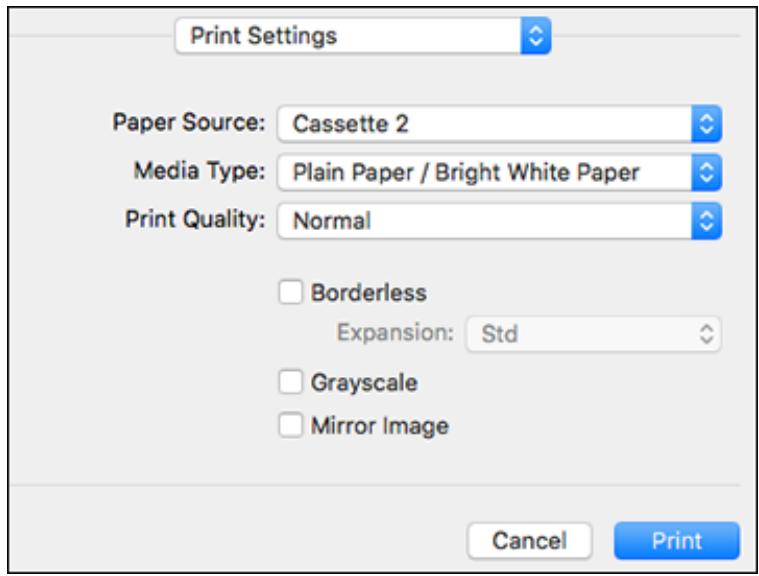 EPSON XP-8600 - Selecting Basic Print Settings - Mac - 3