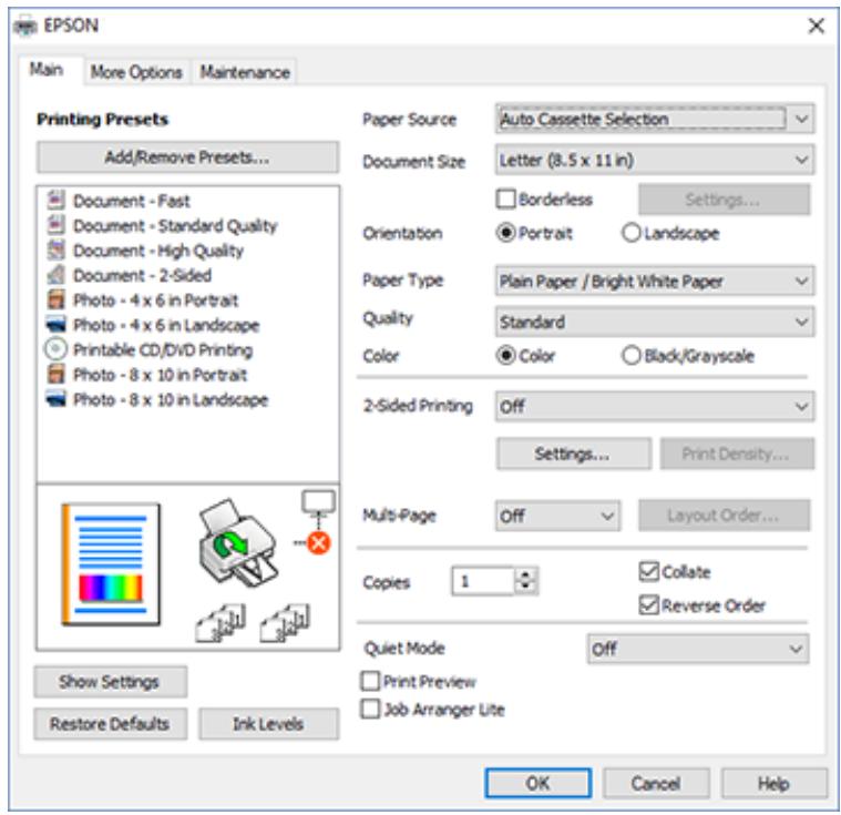 EPSON XP-8600 - Selecting Default Print Settings - Windows - 1