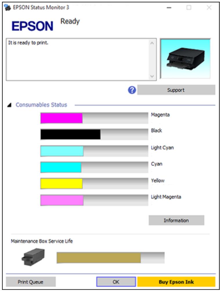 EPSON XP-8600 - Checking Cartridge and Maintenance Box Status - Windows - 1