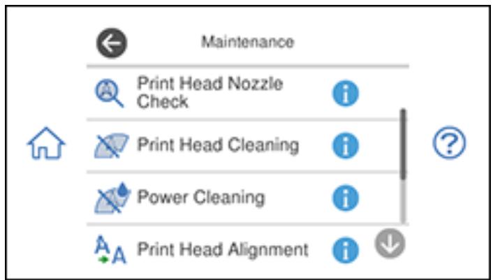 EPSON XP-8600 - Cleaning the Print Head Using the Product Control Panel - 1