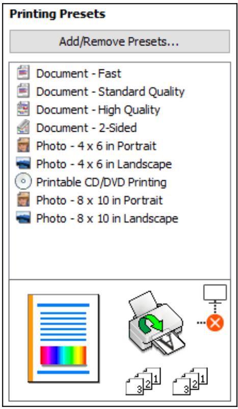 EPSON XP-8600 - Selecting a Printing Preset - Windows - 1